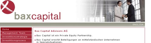 Bax Capital Advisors AG website